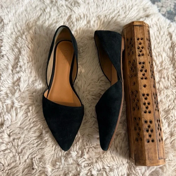 JCREW ZOE D’ORSAY suede leather flats loafers black size 7.5 - Picture 4 of 10